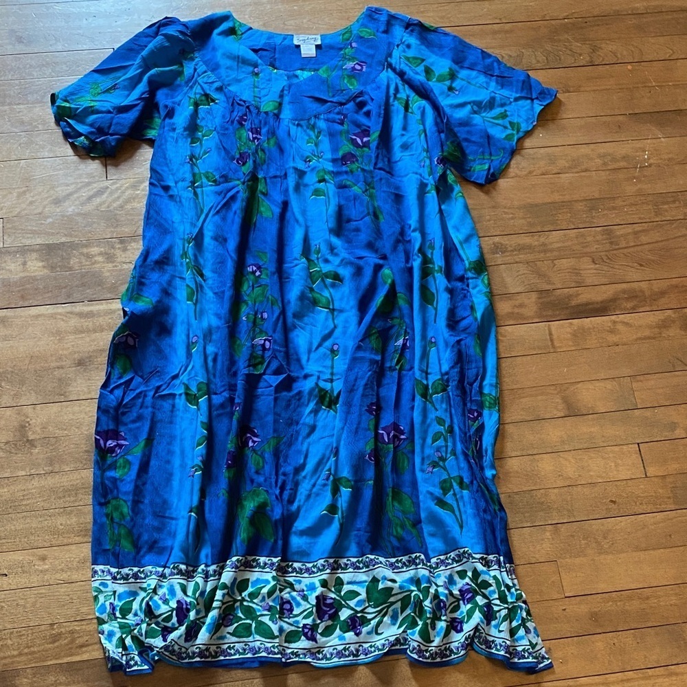Saybury lounge Blue and Green Floral Maxi Dress 3X